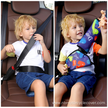 Cartoon seat belt pillow with seat belt adjuster